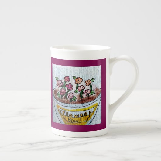 一杯の花のワイン ボーンチャイナマグカップ (右)