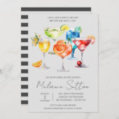 一杯やろう！カクテルドリンクブライダルシャワー 招待状 (正面/裏面)