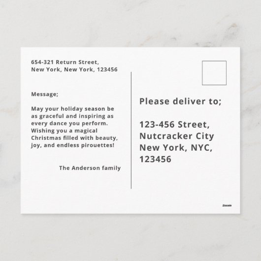 一枚の写真で可愛いクリスマスデザイン。 シーズンポストカード (裏面)