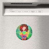 一枚人形グリーン磁石 マグネット (インサイチュ (食洗機))