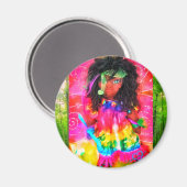 一枚人形ピンクマグネット マグネット (正面/裏面)