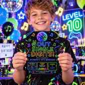 一桁にサヨナラ!ネオンの輝き10歳の誕生日 招待状