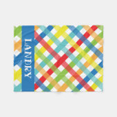 一次クロスクロスパーソナライズされたフリースブランケット フリースブランケット (正面(横))