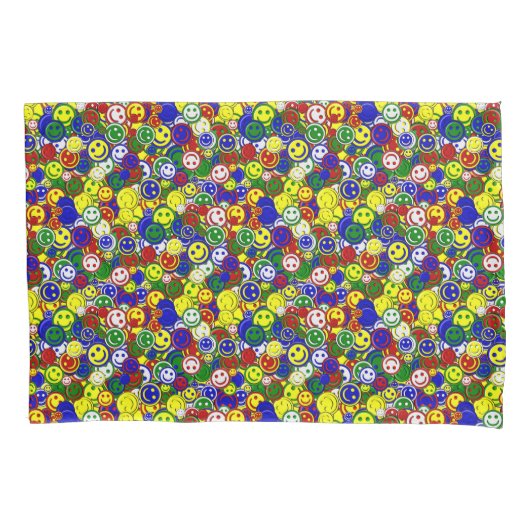 一次ハッピーアロバービーズ、黄枕ケース 枕カバー (正面左)