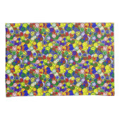 一次ハッピーアロバービーズ、黄枕ケース 枕カバー (正面右)