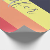 一次虹色ブロックストライプモノグラム名 ラッピングペーパー (角)