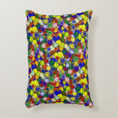 一次顔ビーズ赤アクセント枕 アクセントクッション (正面(垂直))