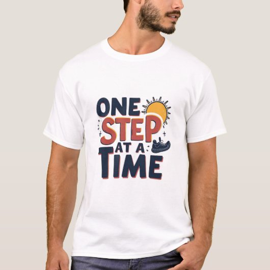 一歩ずつデザイン Tシャツ (正面)