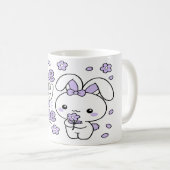 一歩ずつ前へ かわいいウサギの穏やかな言葉 コーヒーマグカップ (正面右)