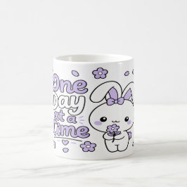 一歩ずつ前へ かわいいウサギの穏やかな言葉 コーヒーマグカップ