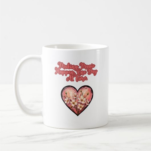 一歩ずつ魔法を起こすママ コーヒーマグカップ (左)