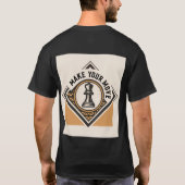一歩を踏み出せ – チェス駒デザイン Tシャツ (裏面)
