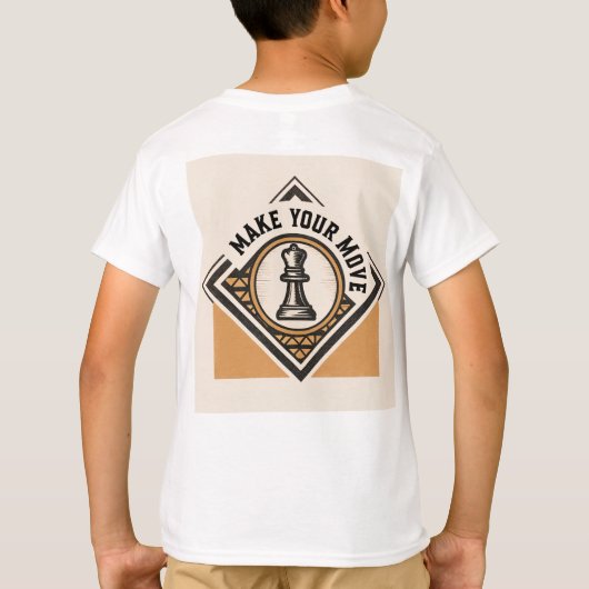 一歩踏み出せ – チェス駒デザイン Tシャツ (裏面)