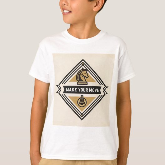 一歩踏み出せ – チェス駒デザイン Tシャツ (正面)
