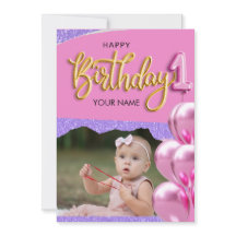 一歳の誕生日を迎えた女の子のフォトデザイン
