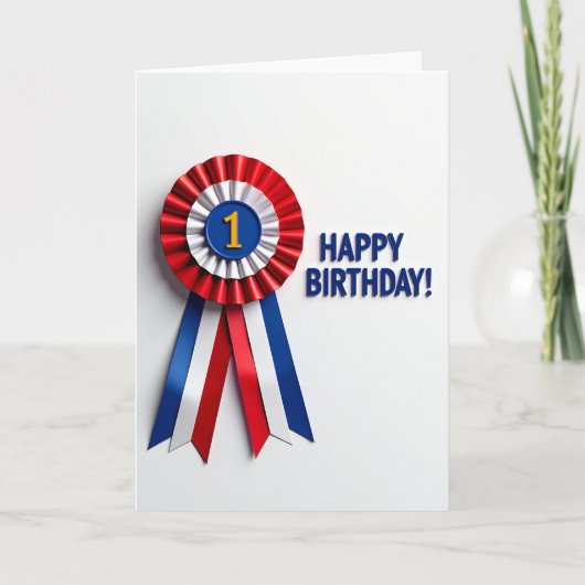一歳の誕生日ロゼットカード カード (正面)