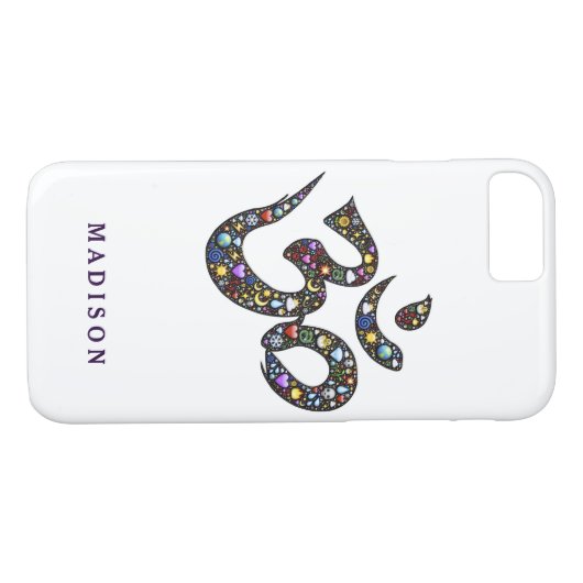 一流のかわいいオームのemoji omの記号のemojisのヒップスターのヨガ Case-Mate iPhoneケース (裏面(横))