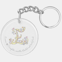 一流のイニシャルEの女の子の名前入りなkeychain キーホルダー