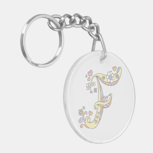 一流のイニシャルFの女の子の名前入りなkeychain キーホルダー (正面左)