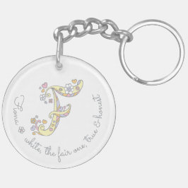 一流のイニシャルFの女の子の名前入りなkeychain キーホルダー