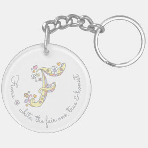 一流のイニシャルFの女の子の名前入りなkeychain キーホルダー