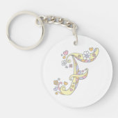 一流のイニシャルFの女の子の名前入りなkeychain キーホルダー (正面)