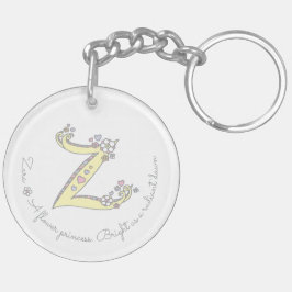 一流のイニシャルZの女の子のzaraの名前入りなkeychain キーホルダー