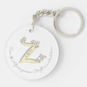 一流のイニシャルZの女の子のzaraの名前入りなkeychain キーホルダー (裏面)