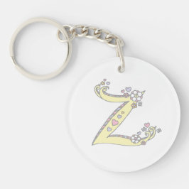 一流のイニシャルZの女の子のzaraの名前入りなkeychain キーホルダー
