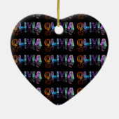 一流のオリビア-ライト(写真)の名前 セラミックオーナメント (裏面)