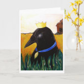一流のカラス カード (黄色い花)