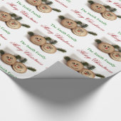 一流のクリスマスの木製の素朴な国を個人化して下さい ラッピングペーパー (角)