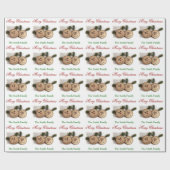 一流のクリスマスの木製の素朴な国を個人化して下さい ラッピングペーパー (フラット)