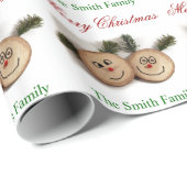 一流のクリスマスの木製の素朴な国を個人化して下さい ラッピングペーパー (ロールコーナー)