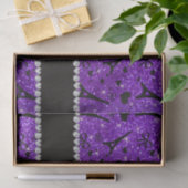 一流のパリのeiffekタワーのインディゴの紫色のグリッター 薄葉紙 (ギフト)