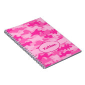 一流のパーソナライズなショッキングピンクのカムフラージュの執筆 ノートブック (右側)