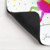 一流のパーソナライズな虹のユニコーンの金ゴールドのグリッターを加えて下さい マウスパッド (コーナー)