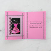 一流のフラワー・ガールの招待状のピンクの服 招待状 (内部)