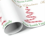 一流のモダンで赤いクリスマスツリーを個人化して下さい ラッピングペーパー (ロールコーナー)