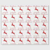 一流のモダンで赤いトナカイの紙を個人化して下さい ラッピングペーパー (フラット)