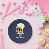 一流のモノグラムが付いている生ビールのマグあなたの文字 ペーパープレート (パーティー)