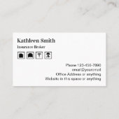 一流のモノグラム保険ブローカー 名刺 (裏面)