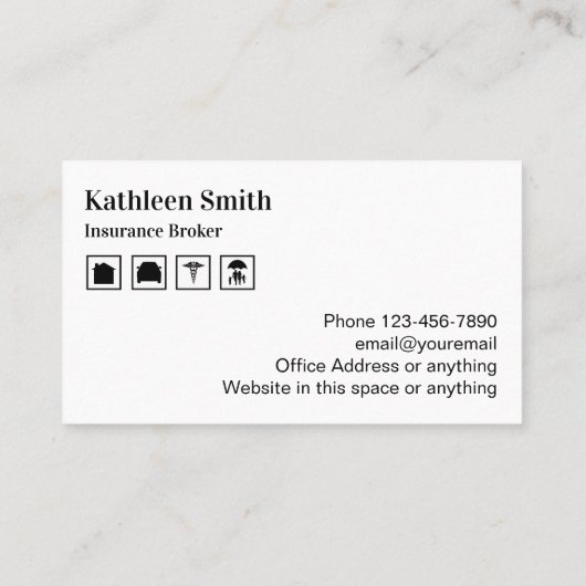 一流のモノグラム保険ブローカー 名刺 (裏面)