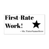 「一流の仕事!」 +カスタム家庭教師の名前 ラバースタンプ (インプリント)