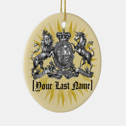 一流の休日のオーナメントが付いているあなたの家紋 セラミックオーナメント (右)