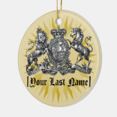 一流の休日のオーナメントが付いているあなたの家紋 セラミックオーナメント (左)