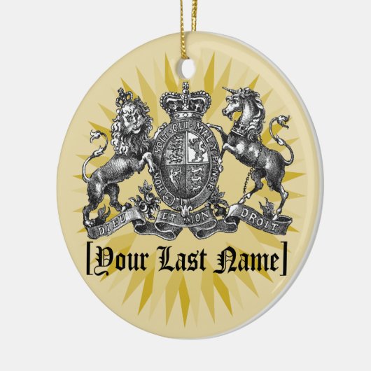 一流の休日のオーナメントが付いているあなたの家紋 セラミックオーナメント (左)