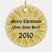 一流の休日のオーナメントが付いているあなたの家紋 セラミックオーナメント (裏面)