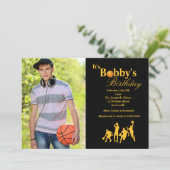 一流の写真のバスケットボールの招待状 招待状 (スタンド正面)