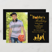 一流の写真のバスケットボールの招待状 招待状 (正面/裏面)